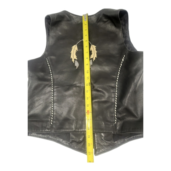 Tribe America Embelished Leather Vest SZ 8 RARE - Picture 3 of 16